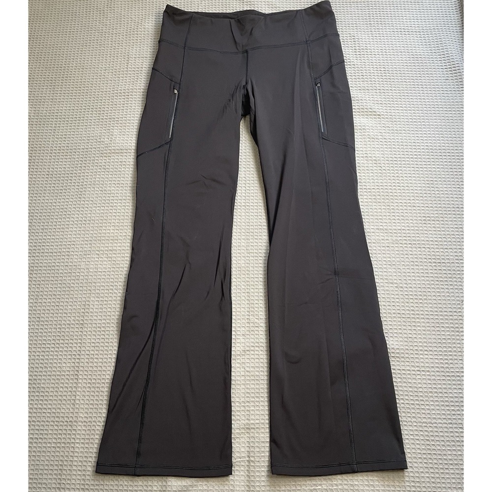 Athleta Rainier Bootcut Pants XLT XL Tall Womens Black Reflective Athletic